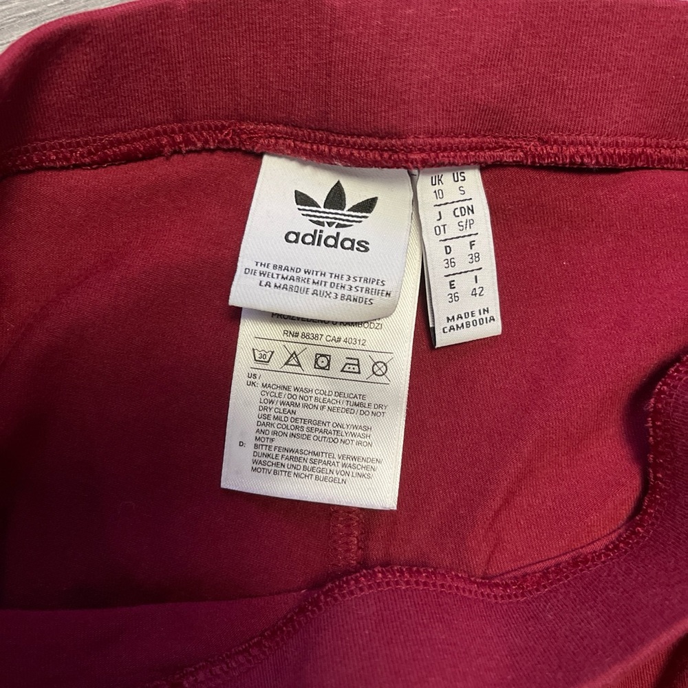 Adidas Burgundy Leggings - Picture 3 of 4